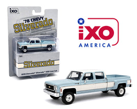 IXO  1/64 1978 Chevrolet Silverado K30 Crew Cab, Blue/white IA64007. New in the package.