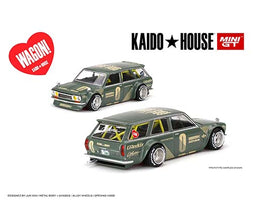 Mini GT Kaido House #010 Green Pro Street Datsun 510 SW #0