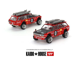 Mini GT Kaido House #054 Datsun 510 Wagon 4x4 Red w/Surfboards