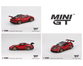 Mini GT #1060 Porsche 911 GT3 RS Weissach, Red.  .
