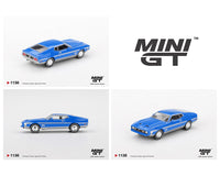 Mini GT&nbsp; #1138 Ford Mustang Mach 1 Grabber Blue.