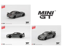 Mini GT #1160 Nissan Skyline GT-R Nismo BNR34 CRS Version, Dark Metal Gray.