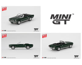 Mini GT #1166 Ford Mustang Convertible 1964 Highland Green